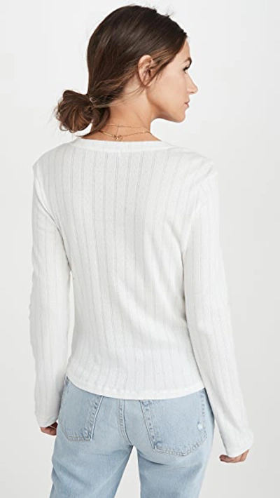 Leset Pointelle-knit Cotton-jersey Cardigan In White