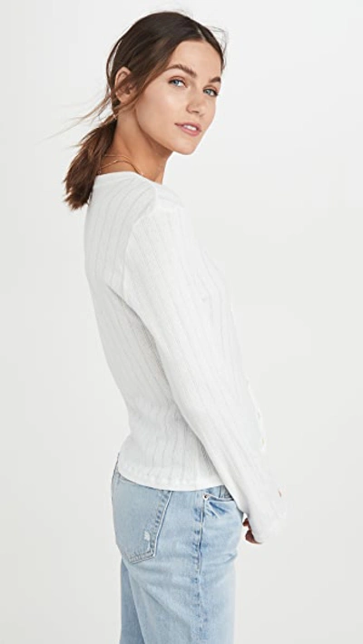 Leset Pointelle-knit Cotton-jersey Cardigan In White
