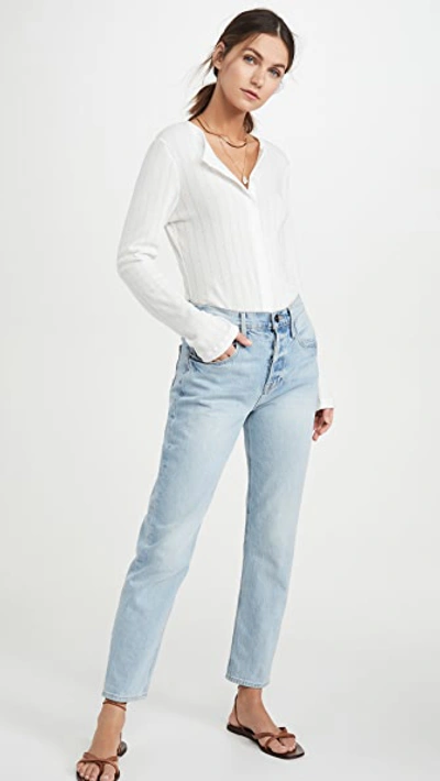 Leset Pointelle-knit Cotton-jersey Cardigan In White
