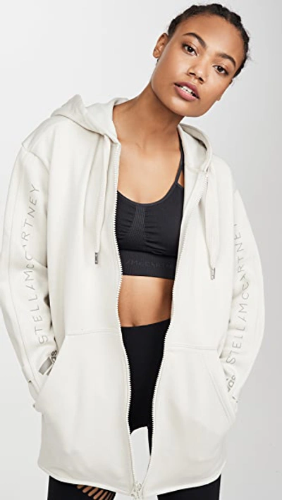 Shop Adidas By Stella Mccartney Oversized Hoodie In Clear Brown