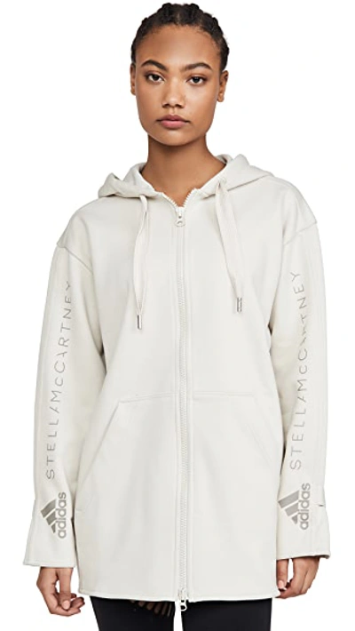 Shop Adidas By Stella Mccartney Oversized Hoodie In Clear Brown