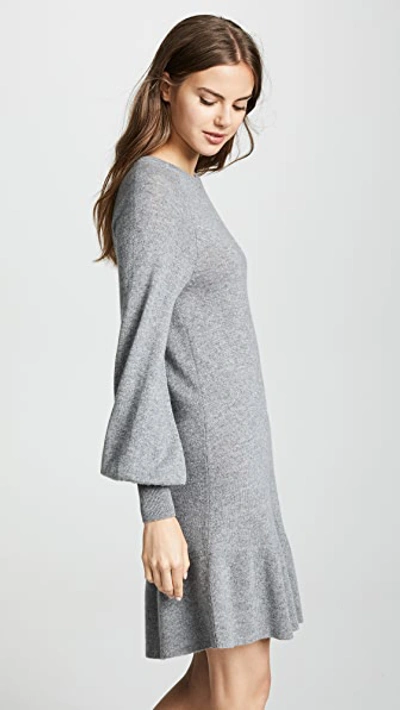 Bishop Sleeve Cashmere Ruffle Dress