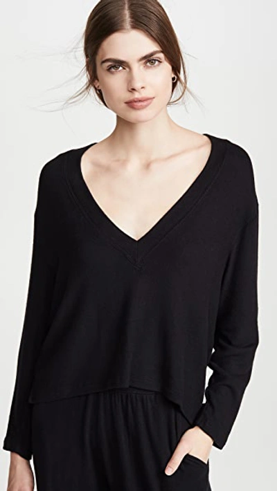 Shop Leset Lori V Neck Sweater In Black