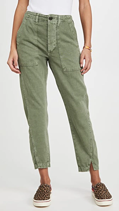 Shop Amo Army Twist Pants In Army Green