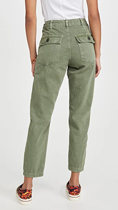 Shop Amo Army Twist Pants In Army Green