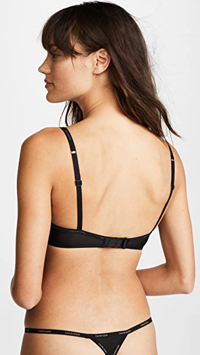 Shop Calvin Klein Underwear Sheer Marquisette Demi Bra In Black