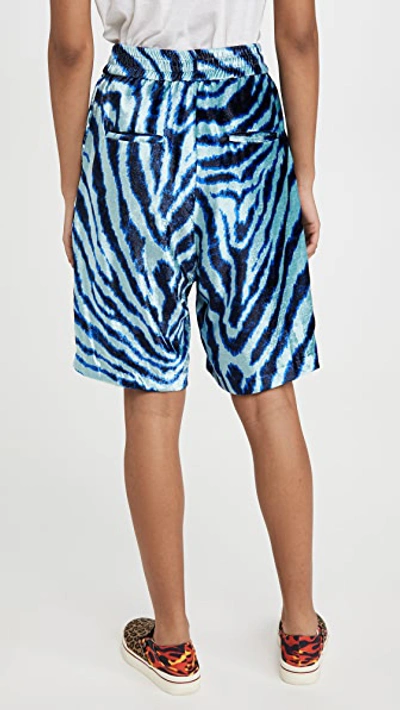 Shop R13 Baggy Shorts In Teal Zebra