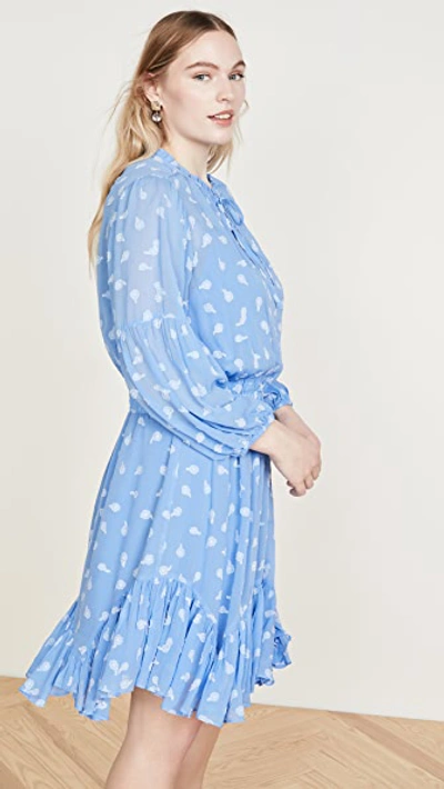Shop Shoshanna Mira Dress In Breeze Blue/white