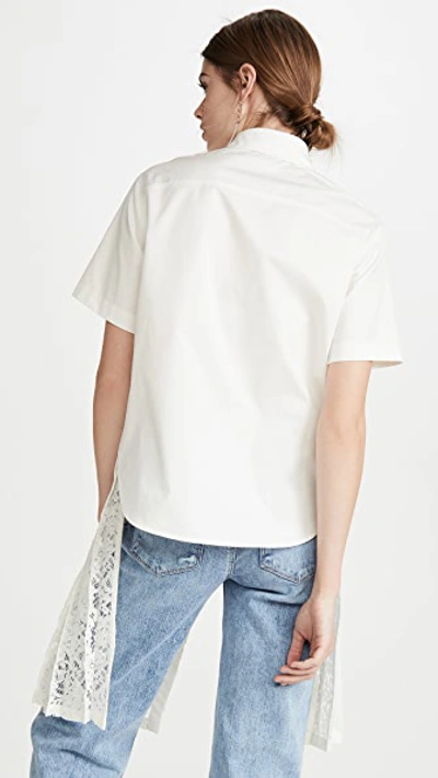 Shop Goen J Layered Corded Lace Shirt In Ivory