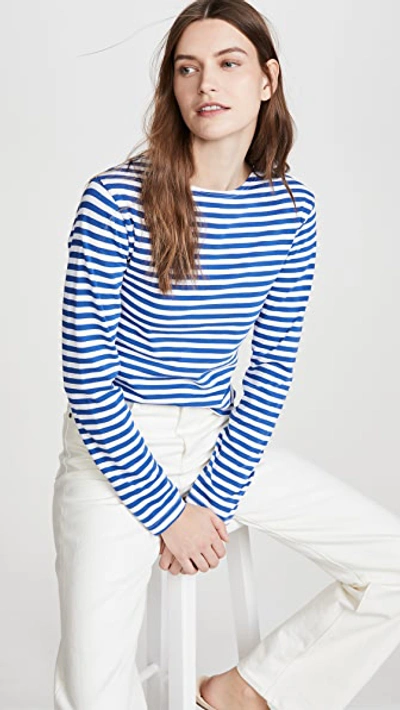 Shop Denimist Striped T-shirt In Blue White Stripe