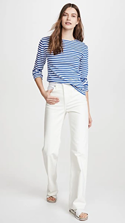 Shop Denimist Striped T-shirt In Blue White Stripe