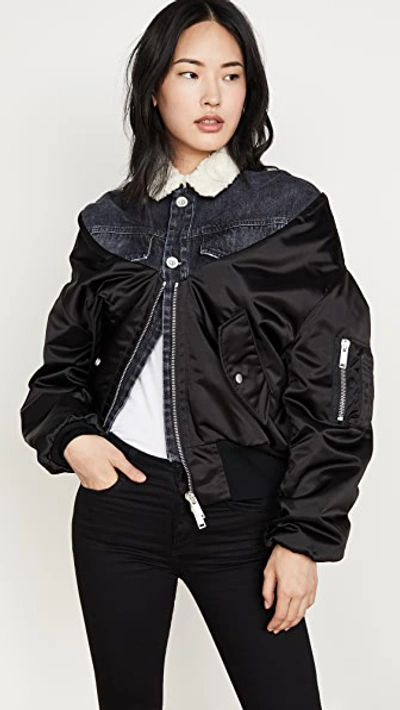 Shop Ben Taverniti Unravel Project Reversible Hybrid Bomber Jacket In Black