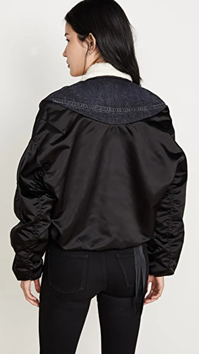 Shop Ben Taverniti Unravel Project Reversible Hybrid Bomber Jacket In Black