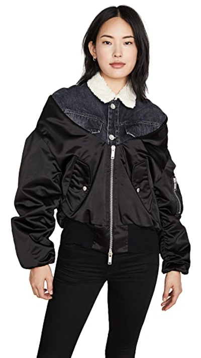 Shop Ben Taverniti Unravel Project Reversible Hybrid Bomber Jacket In Black