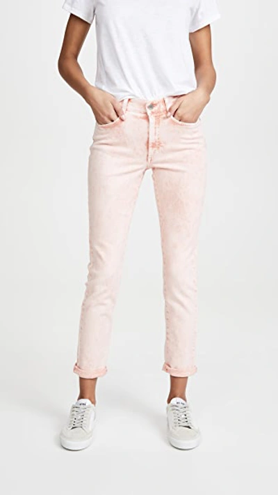 Shop Stella Mccartney Boyfriend Skinny Jeans In Peach Galaxy Wash