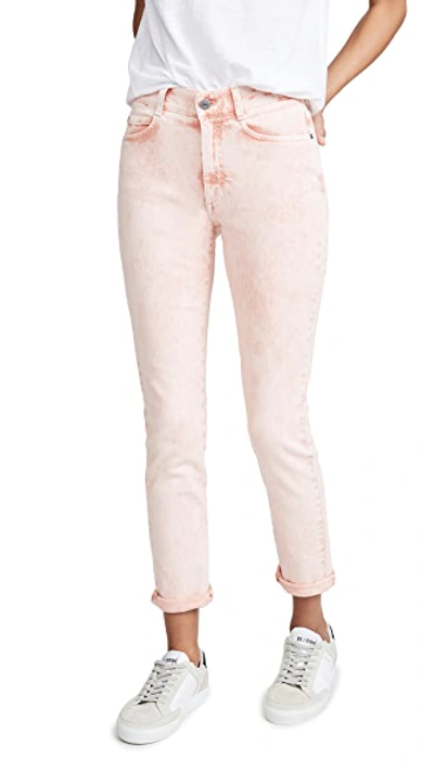 Shop Stella Mccartney Boyfriend Skinny Jeans In Peach Galaxy Wash