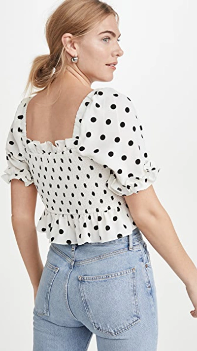 Shop English Factory Polka Dot Cropped Top In White