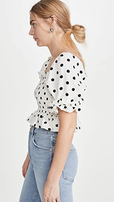 Shop English Factory Polka Dot Cropped Top In White