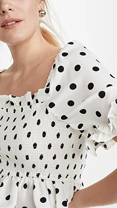 Shop English Factory Polka Dot Cropped Top In White