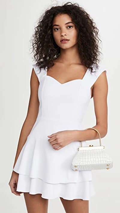 Shop Alice And Olivia Brinda Double Ruffle Fit Flare Dress In White