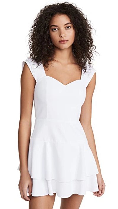 Shop Alice And Olivia Brinda Double Ruffle Fit Flare Dress In White