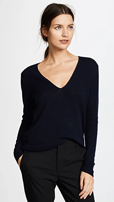 Shop Theory Adrianna Cashmere Sweater In Deep Navy