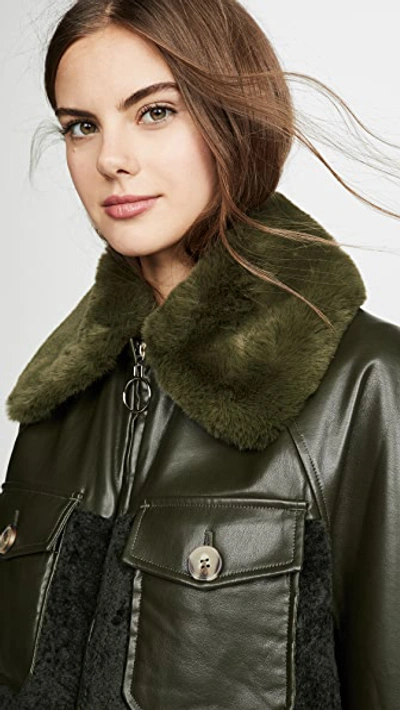 Shop Sosken Jada Jacket In Olive Green