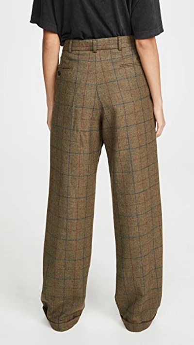 Triple Pleat Crossover Trousers