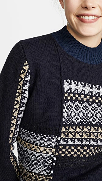 Shop 3.1 Phillip Lim / フィリップ リム Fairisle Patchwork Pullover In Midnight