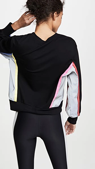 Shop Terez Sweatshirt With Reflective Trim In Black/bright