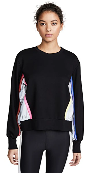 Shop Terez Sweatshirt With Reflective Trim In Black/bright