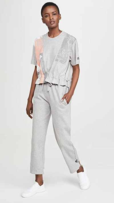Shop Adidas By Stella Mccartney Graphic Tee In Grey Heather
