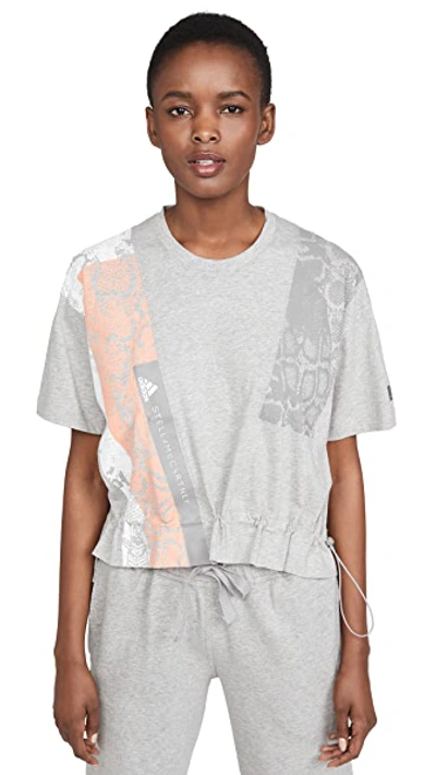 Shop Adidas By Stella Mccartney Graphic Tee In Grey Heather