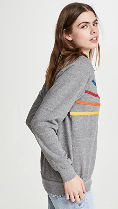 Shop Aviator Nation Daydream Crew Sweatshirt In Heather Grey