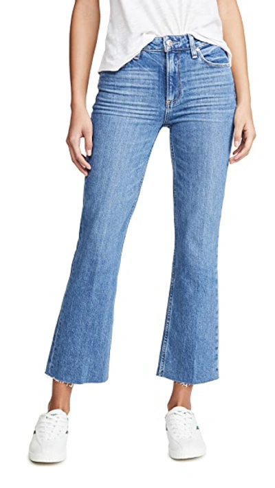 Shop Paige Vintage Colette Jeans With Caballo Inseam And Raw Hem In Sonic Distressed