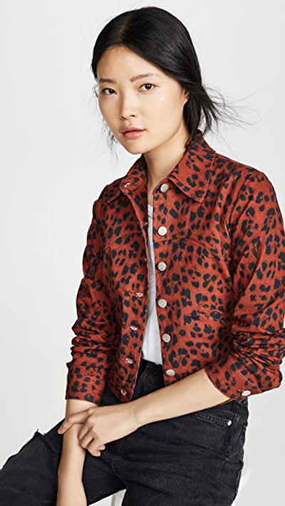 Shop Miaou Lex Jacket In Red Leopard