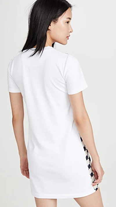 Tory Burch Logo Lace Short-sleeve T-shirt Dress In White | ModeSens