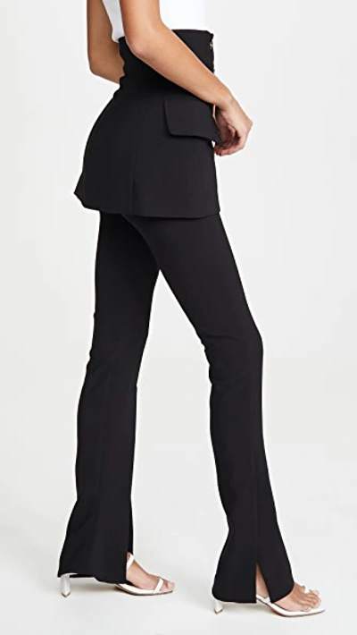 Shop A.w.a.k.e. Fitted Pants With Side Slits And Bottom Jacket Detail In Black