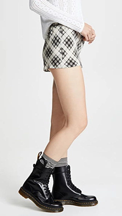 Shop Marc Jacobs Redux Grunge Plaid Shorts In Ivory Multi