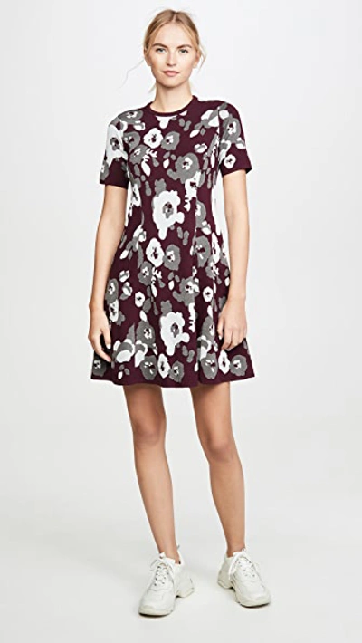 Shop Kenzo Fit & Flare Jacquard Dress In Dove Grey