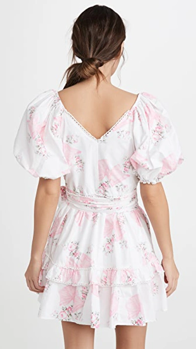 Shop Loveshackfancy Zelle Dress In Pink Mint