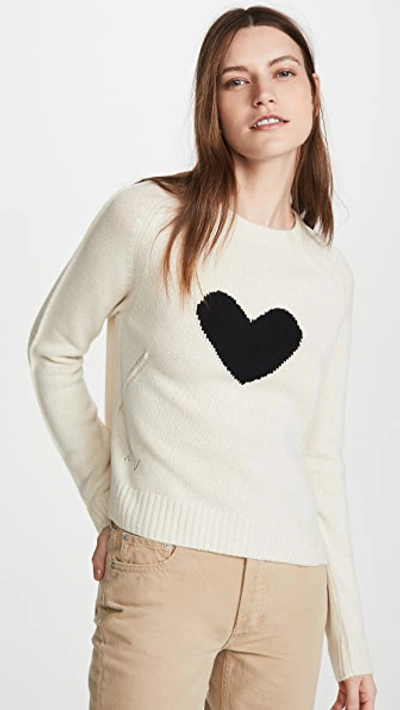 Zadig & Voltaire Lili C Sweater Heart Cashmere Sweater In Craie | ModeSens