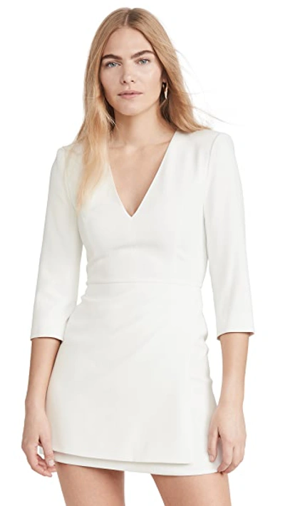 Shop Alice And Olivia Stevie Double Layer Dress In Off White