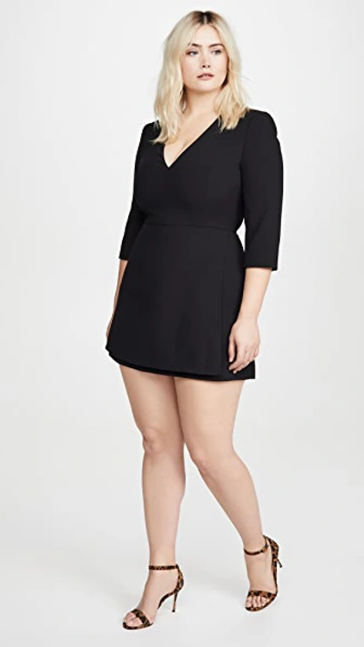 Shop Alice And Olivia Stevie Double Layer Dress In Black