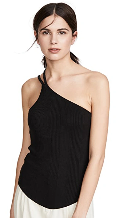 Shop The Range Division Rib Braided One Shoulder In Black