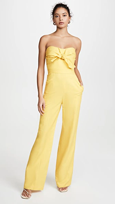 Shop Derek Lam 10 Crosby Alene Tie-front Jumpsuit In Citrus Yellow