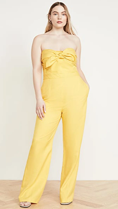 Shop Derek Lam 10 Crosby Alene Tie-front Jumpsuit In Citrus Yellow