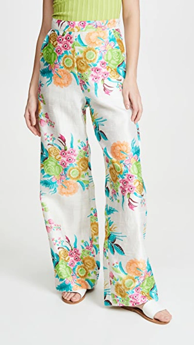 Shop Alix Of Bohemia Hendrix Pants Acid Floral In White/multi