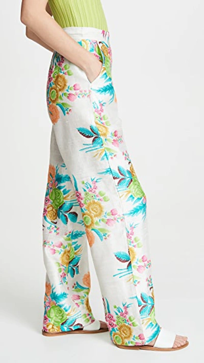 Shop Alix Of Bohemia Hendrix Pants Acid Floral In White/multi