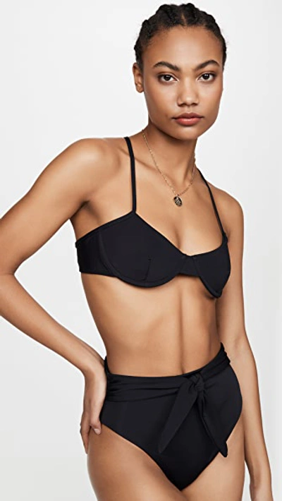 Shop Mara Hoffman Mazlyn Bikini Top In Nero